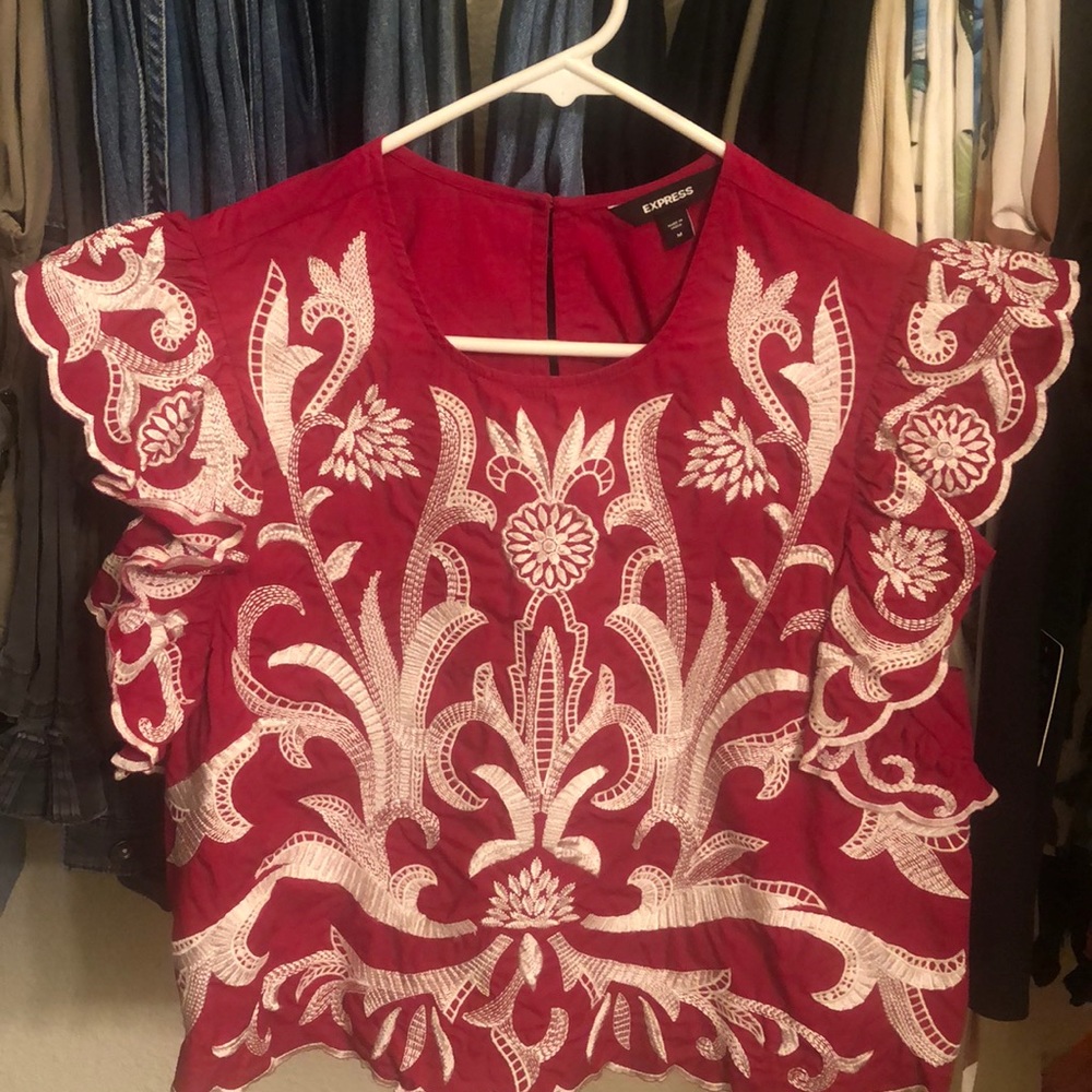 Express embroidered top, size M